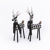 Gerson Black and White Plaid Reindeer Indoor Christmas Decor 2550140